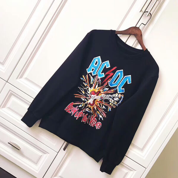 18AW☆グッチコピー☆AC / DCプリントスウェットシャツ